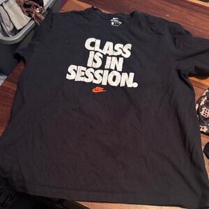 Nike Black Tee with White and Orange Text